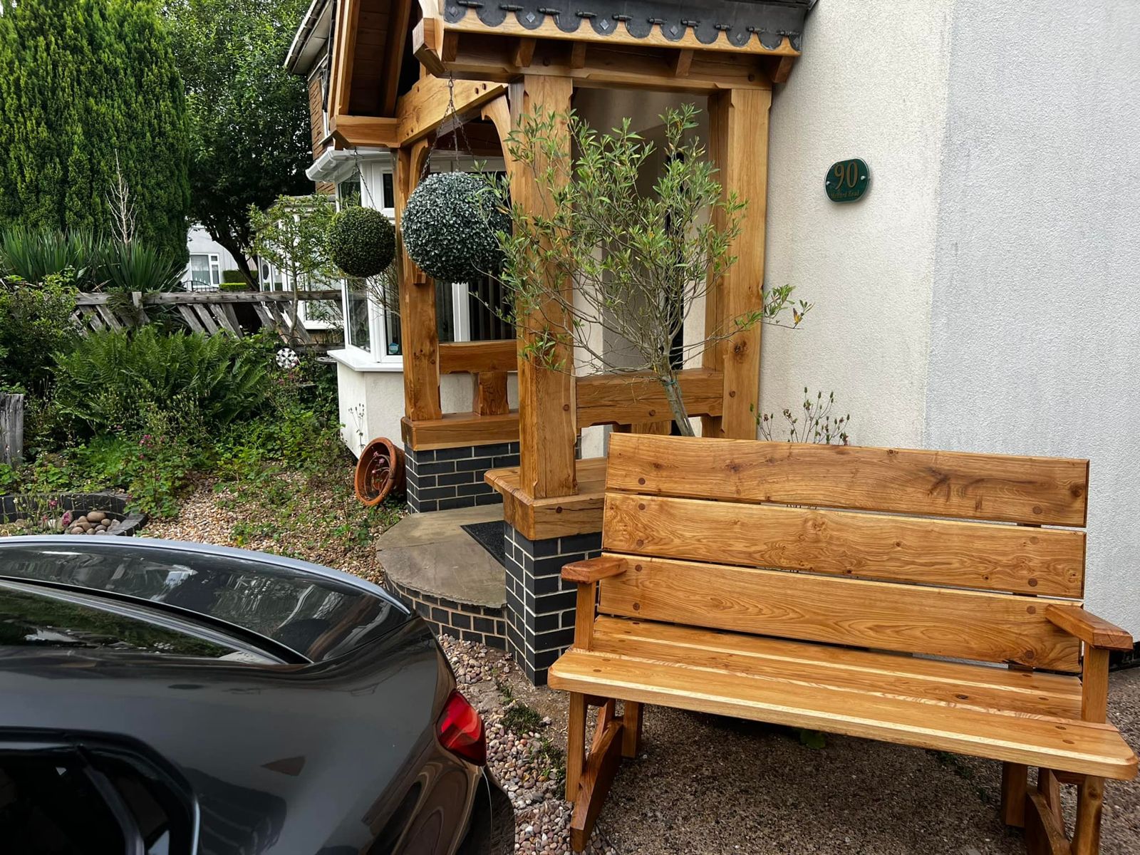 Heavy solid oak benches