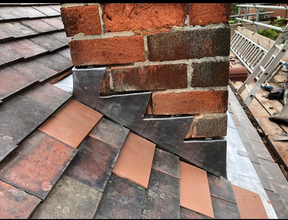 Chimney flashing and tiles